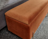 Mystica ottoman storage bench russet