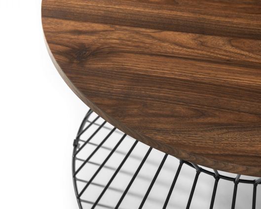 JERSEY ROUND WIRE COFFEE TABLE - WALNUT