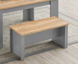 Lisbon Dining Table 120cm with 2 Benches Set
