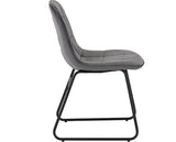 QUEBEC WAVE & LUKAS DINING SET (X4 CHAIRS) - MEDIUM OAK EFFECT/GREY VELVET