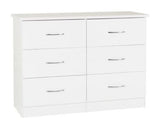 Nevada 6 Drawer Chest - White Gloss
