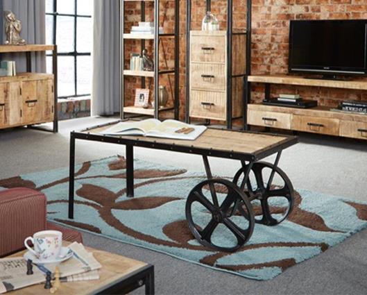 COSMO INDUSTRIAL CART COFFEE TABLE