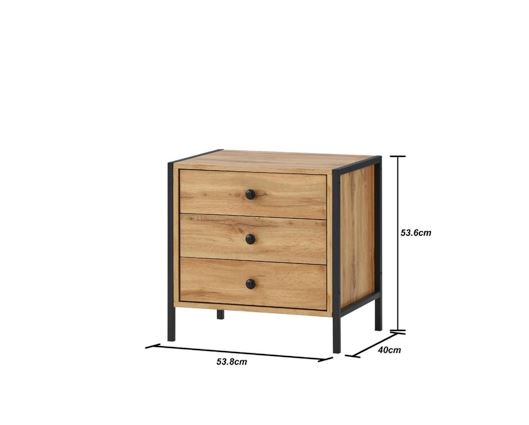 Zahra Nightstand with 3 Drawers