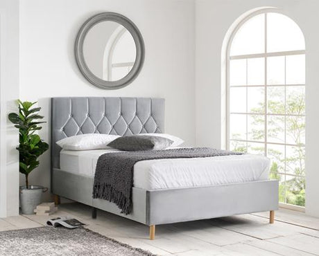 Loxley Small Double Bed - Grey