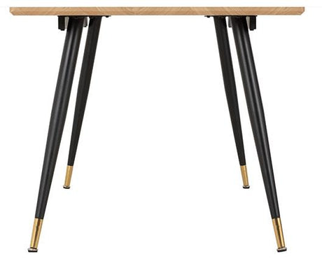 HAMILTON & ATHENS LARGE DINING SET (X6 CHAIRS) - MEDIUM OAK EFFECT/BROWN FAUX LEATHER