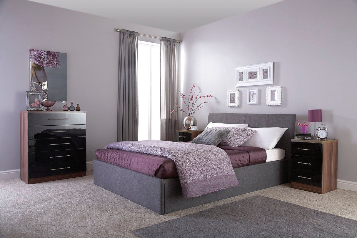 Ascot 150cm ottoman grey fabric