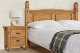 Corona High End Double Bed - Pine