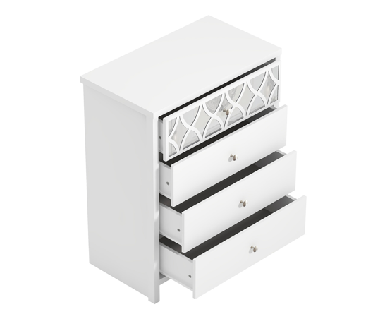 Arianna 4 Drawer Chest With 1 Mirror White