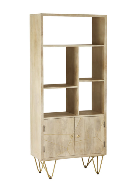 Light Gold Large Bookcase 2 Door