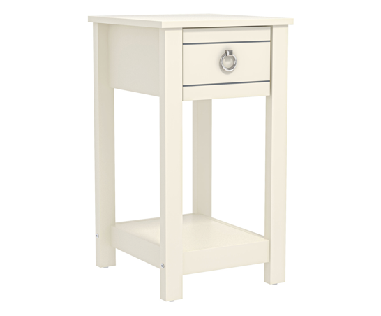 Clovelly 1 Drawer Bedside Table Ivory