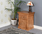 Artwork Mango Wood Bedside Table With Storage