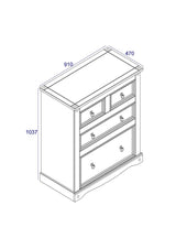 Corona White 2+2 Drawer Chest