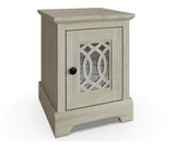 Amelie 1 Door Mirrored Bedside Table Dusty Grey Oak