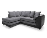Dylan Left Hand Facing Corner Sofa-Black & Charcoal