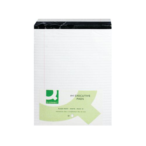 Q-Connect Ruled Stitch Bound Executive Pad 52 Leaves 104 Pages A4 White (Pack of 10) KF01386