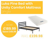 Luka Bed with Unity Comfort Mattress - Single