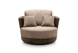 Dino Swivel Chair- Brown & Beige