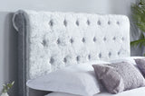 Sienna King Ottoman Bed - Steel Crushed Velvet