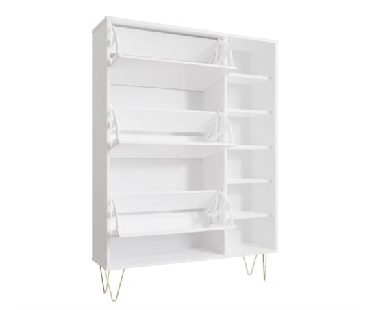 Monaco 3 Drawer Shoe Cabinet in White