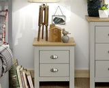 Lancaster 2 drawer bedside grey