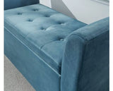 Genoa window seat teal fabric