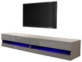 Galicia 150cm wall tv unit with led grey