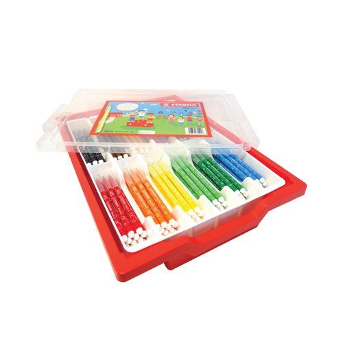 Stabilo Trio A-Z Felt Tip Colour Pens Classpack Gratnell Tray Assorted (Pack of 144) F378&#47;144-04