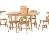 EMERY EXTENDING DINING SET (X6 CHAIRS) - NATURAL OAK EFFECT