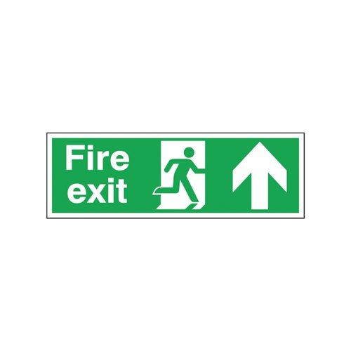 Safety Sign Fire Exit Up 150x450mm Self-Adhesive EB09A&#47;S