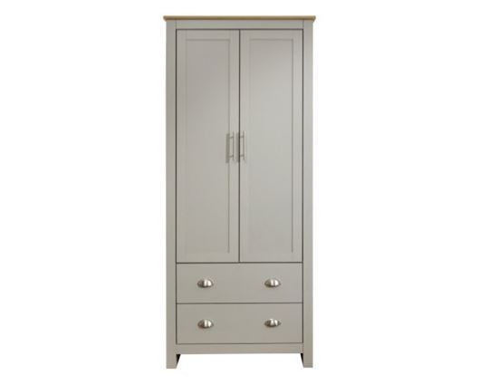 lancaster 2 door 2 drawer wardrobe grey