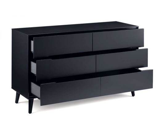 ALICIA 6 DRAWER WIDE CHEST - ANTHRACITE
