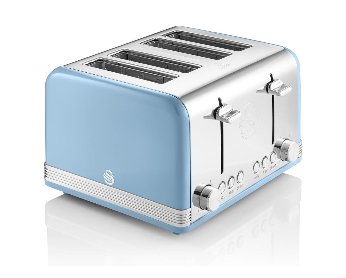 4 Slice Retro Blue Toaster