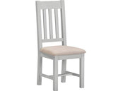 WINDSOR SLATTED DINING CHAIR (X2 PER BOX) - PEBBLE GREY/OAT FABRIC