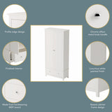 Nairn White 2 door, 1 drawer wardrobe