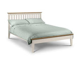 Salerno Shaker Double Bed - Ivory/Solid Oak