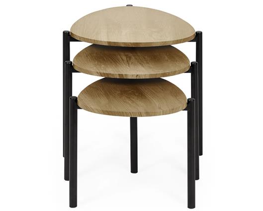Lorette Teardrop Nesting Side Table Oak