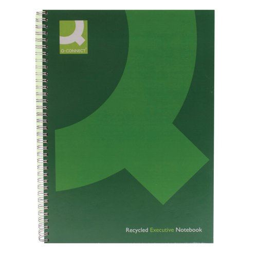 Q-Connect Recycled Wirebound Notebook A4 Green (Pack of 3) KF03731