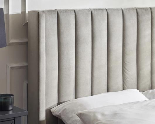 Clara Side Lift Ottoman TV Bed Light Grey - Double