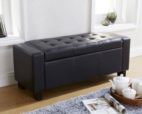 Verona ottoman bench black PU
