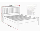 MONACO 4' LOW END BED - DARK GREY/OAK EFFECT