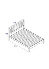Corona Double Slatted LFE Bed - Grey