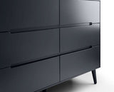 ALICIA 6 DRAWER WIDE CHEST - ANTHRACITE
