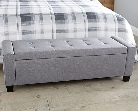 Verona ottoman bench grey fabric