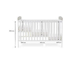Grace Inspire Cot Bed + Fibre Mattress - Me & Mini Me Elephants Grey