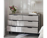 Bali 6 Drawer Wide Chest Grey Oak