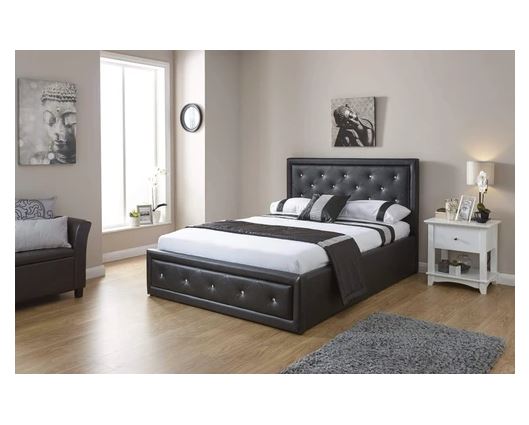 Hollywood Ottoman Double Bed - Black