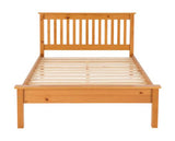 Monaco Double Bed Low Foot End - Antique Pine