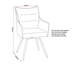 LEWIS CARVER SWIVEL DINING CHAIR (X2 PER BOX) - FAWN FABRIC