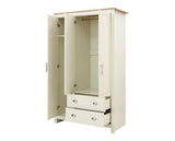 Lancaster 3 Door 2 Drawer Wardrobe Cream