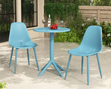 3 piece Cala bistro table & 2 chair set outdoor grade, sky blue